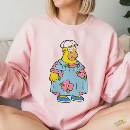 Vector Homer Simpson con Vestido Mumu Divertido