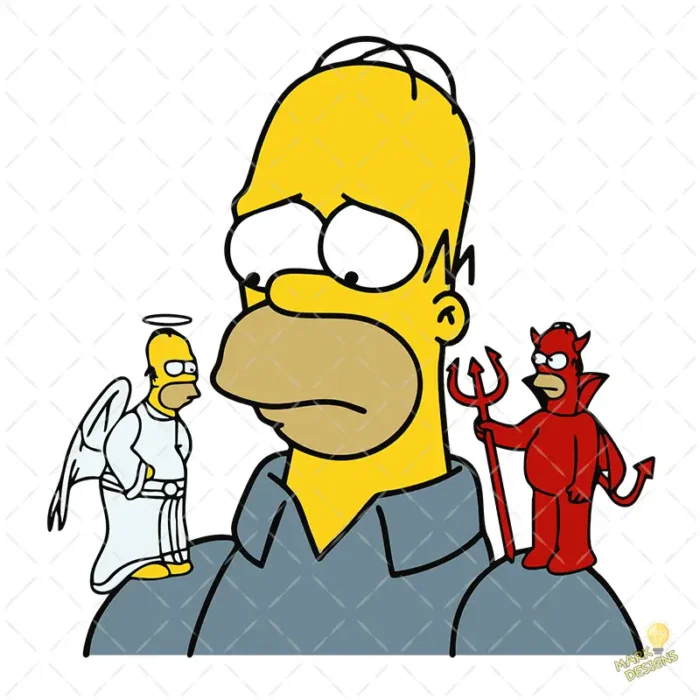 Vector Homero Conciencia Angel y Demonio Simpson