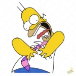 Vector Homero Simpson Estrés Laboral Edición Corbata