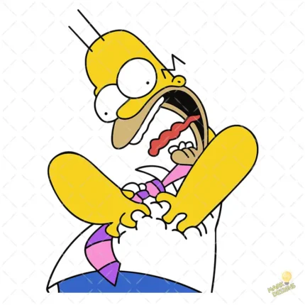 Vector Homero Simpson Estrés Laboral Edición Corbata