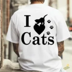 Vector I Love Cats con Gatito y Huellas para Sublimación