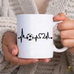 Vector Latido de Fútbol EKG de Amor para Sublimación y Estampados