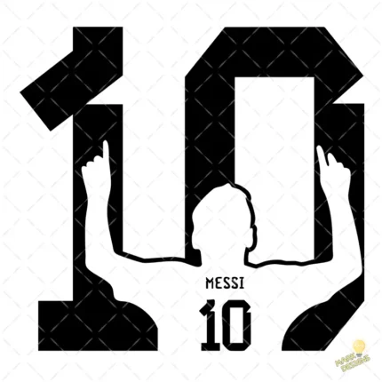 Vector Lionel Messi 10 Silueta SVG para Estampar Camisetas