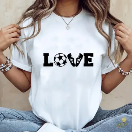 Vector Love Fútbol Palabra con Pelota y Botines para Sublimación