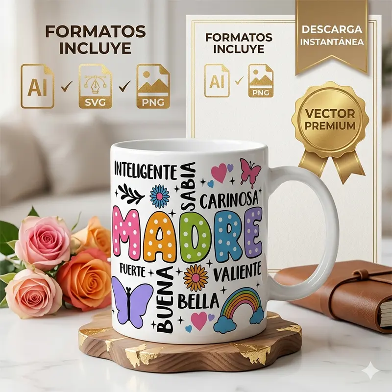 Vector Madre Inteligente Fuerte Valiente Diseño para Sublimación1 Vector Madre Inteligente Fuerte Valiente Diseño para Sublimación
