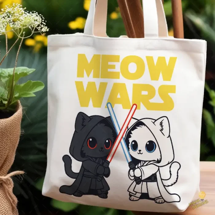 Vector Meow Wars Gatitos Star Wars Parodia para Sublimación