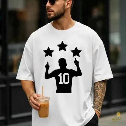 Vector Messi 3 Estrellas Silhouette Archivo de Corte para Cricut