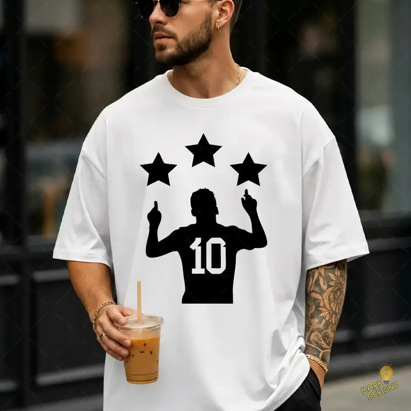 Vector Messi 3 Estrellas Silhouette Archivo de Corte para Cricut Vector Messi 3 Estrellas Silhouette Archivo de Corte para Cricut