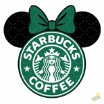 Vector Minnie Mouse Starbucks Coffee Isologotipo Circular para Sublimación