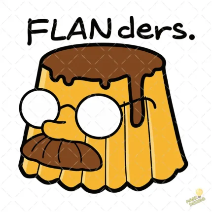 Vector Ned Flanders Flan - Diseño para Sublimación 4K
