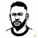Vector Neymar Jr Rostro Silueta para Productos Personalizados