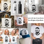Vector Neymar Jr Rostro Silueta para Productos Personalizados