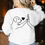 Vector Perro Chocando la Mano High Five Line Art para Sublimación