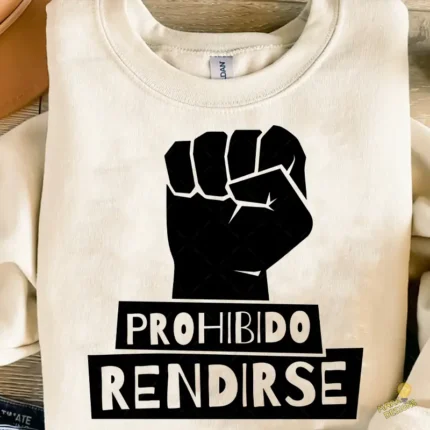 Vector Prohibido Rendirse con Puño en Alto para Sublimación Gym