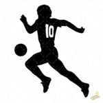 Vector Silueta de Maradona Jugador de Fútbol 10 para Estampados