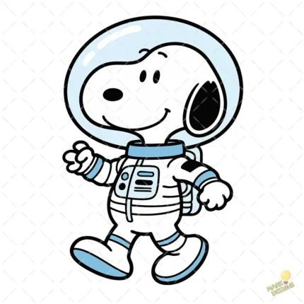 Vector Snoopy Astronauta en Traje Espacial para Sublimación y Regalos
