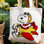 Vector Snoopy Aviador Volando en Avión Amarillo para Sublimación