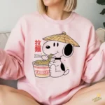 Vector Snoopy Comiendo Ramen Snoodles Estilo Asiático para Sublimación