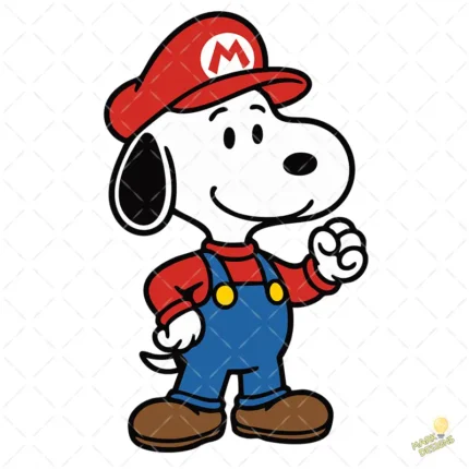 Vector Snoopy Vestido de Super Mario Bros Mashup para Sublimación