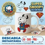 Vector Snoopy de Superman Disfraz de Superhéroe para Sublimación