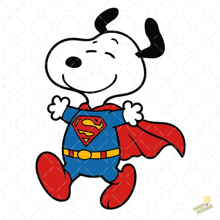 Vector Snoopy de Superman Disfraz de Superhéroe para Sublimación