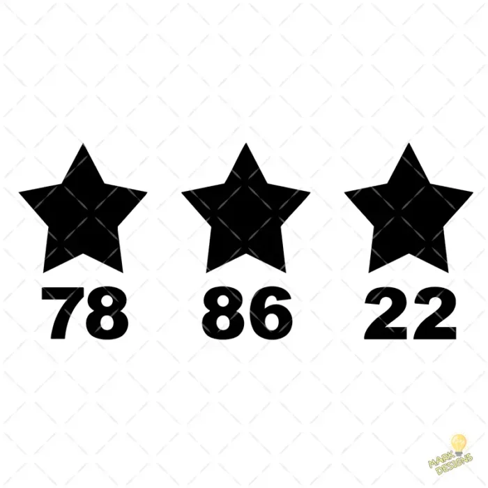 Vector Tres Estrellas Argentina 78 86 22 para Productos Personalizados