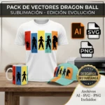 Vector Anime Goku Evolución Bloques Color Pack Digital Sublimación