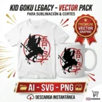 Vector Anime Kid Goku Legacy Pack Digital de Sublimación