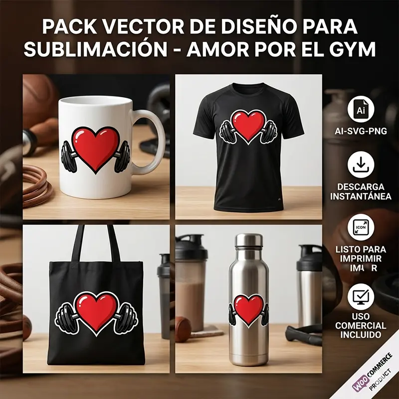 Vector Fitness Amor por el Gym Corazón Pack Digital Vector Fitness Amor por el Gym Corazón Pack Digital