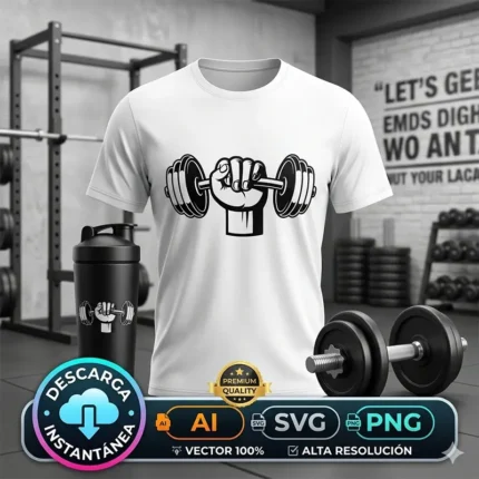 Vector Fitness Puño Mancuerna Gym Pack Digital de Sublimación