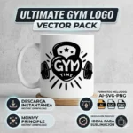 Vector Fitness Ultimate Gym Logo Pack Digital para Sublimación
