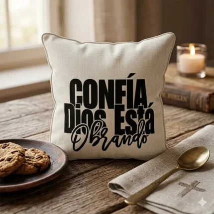 Vector Frase Cristiana Confía Dios Está Obrando Sublimación