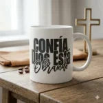 Vector Frase Cristiana Confía Dios Está Obrando Sublimación