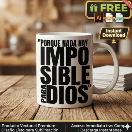Vector Gratis Frase Cristiana Porque Nada Hay Imposible Para Dios