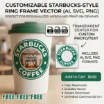 Vector Gratis Marco Circular Estilo Starbucks Personalizable