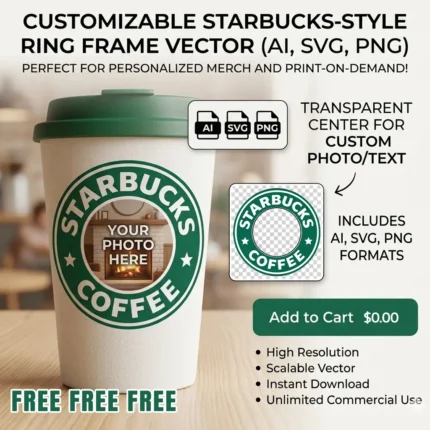 Vector Gratis Marco Circular Estilo Starbucks Personalizable