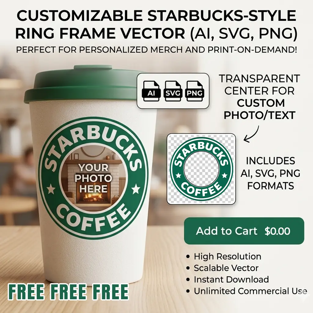 Vector Gratis Marco Circular Estilo Starbucks Personalizable Vector Gratis Marco Circular Estilo Starbucks Personalizable
