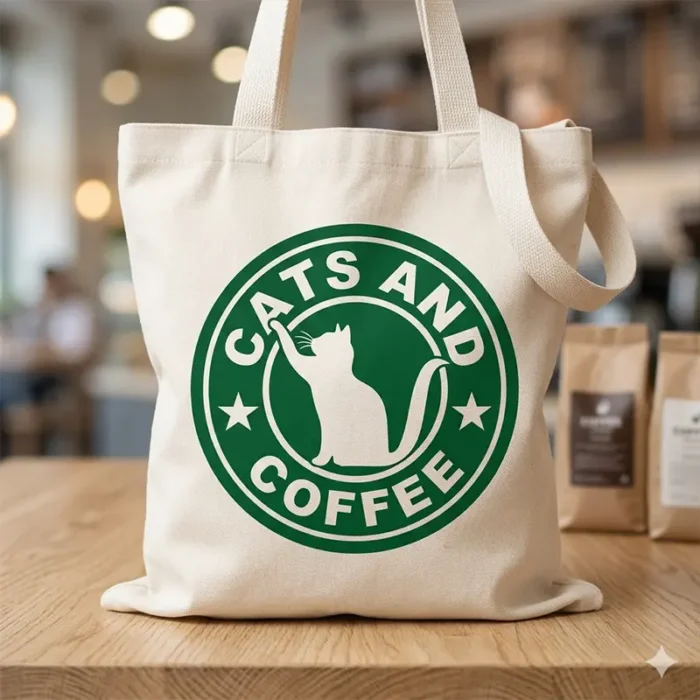 Vector Logo Premium Cats and Coffee Starbucks