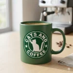 Vector Logo Premium Cats and Coffee Starbucks