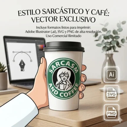 Vector Logo Premium Daria Sarcasm and Coffee Starbucks