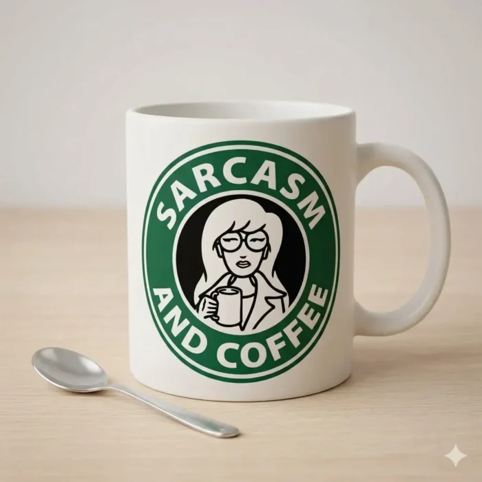 Vector Logo Premium Daria Sarcasm and Coffee Starbucks