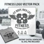Vector Logo Premium Fitness Fit Body Rich Life