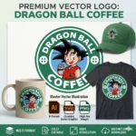 Vector Logo Premium Goku Dragon Ball Coffee Starbucks