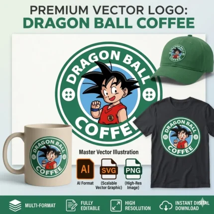 Vector Logo Premium Goku Dragon Ball Coffee Starbucks