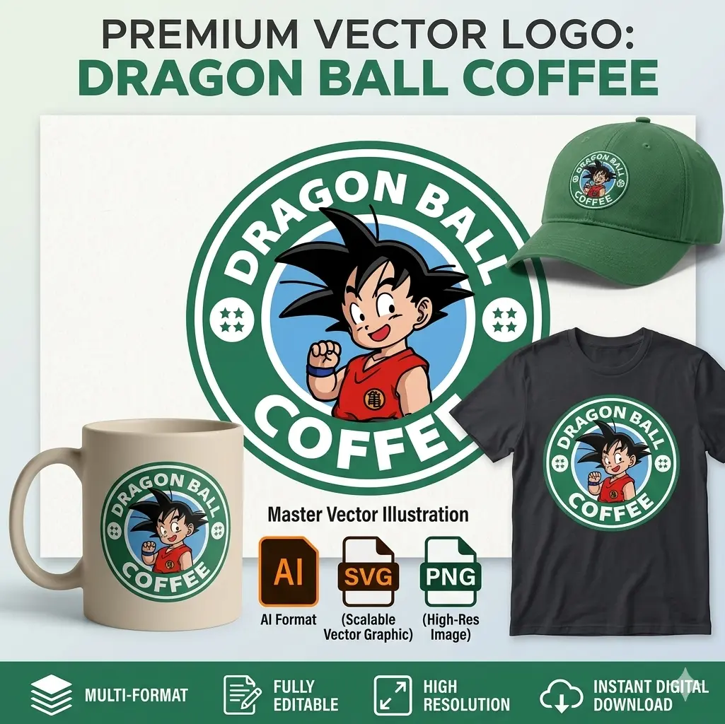 Vector Logo Premium Goku Dragon Ball Coffee Starbucks Vector Logo Premium Goku Dragon Ball Coffee Starbucks