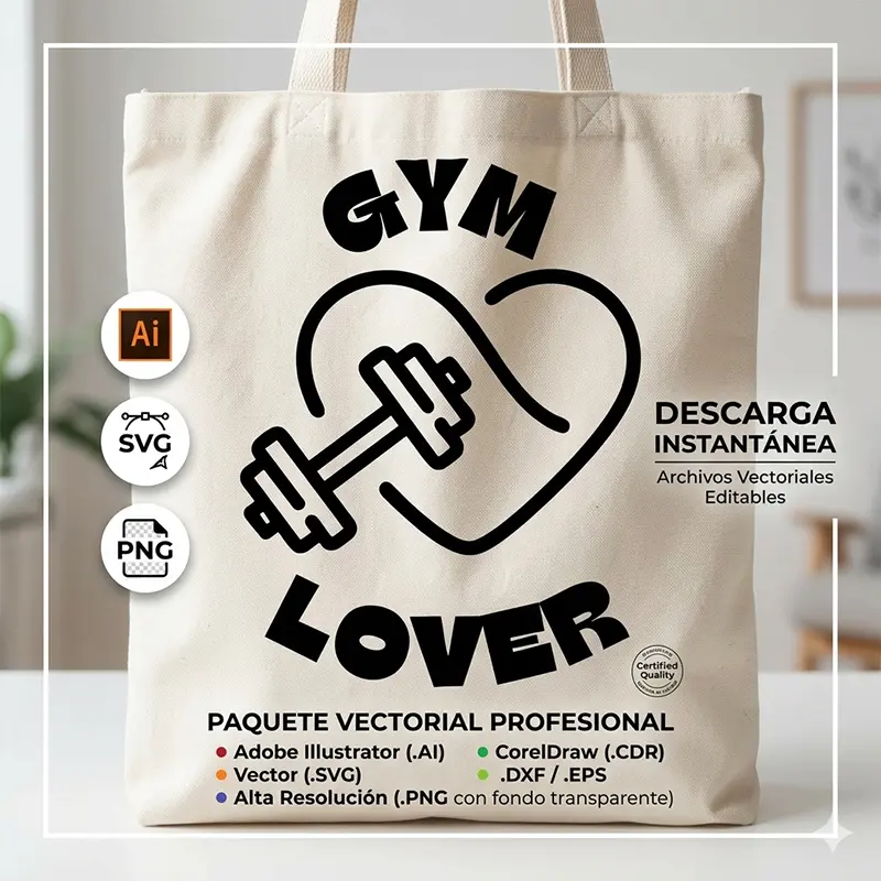 Vector Logo Premium Gym Lover Mancuerna Corazón Vector Logo Premium Gym Lover Mancuerna Corazón