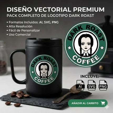 Vector Logo Premium Merlina Dark Roast Coffee Starbucks