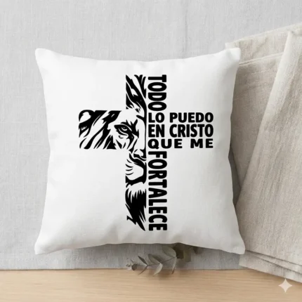 Vector Logo Premium Todo Lo Puedo En Cristo León de Judá