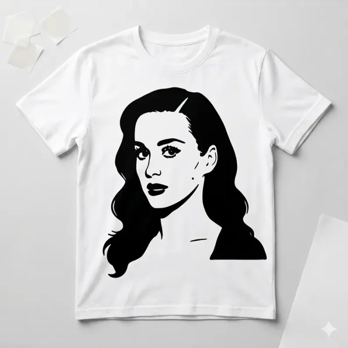Vector Logo Rostro Katy Perry Vintage para Sublimación
