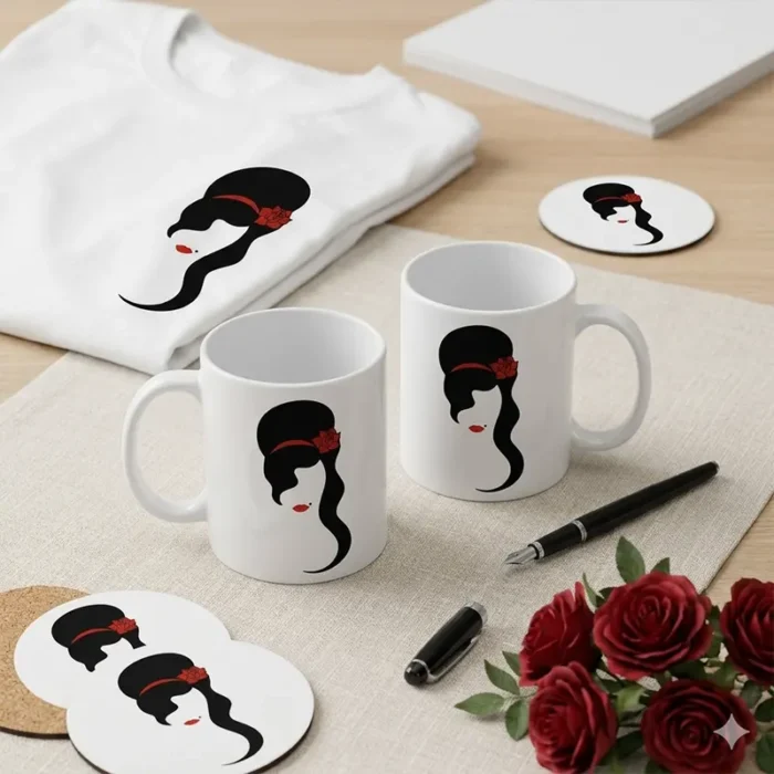 Vector Silueta Premium Amy Winehouse para Sublimación